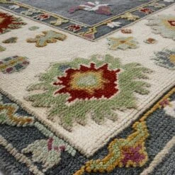 Premium Hand-Knotted Heritage Collection Oushak Enchanted Floral New Zealand Wool Rug 15 Premium Hand-Knotted Heritage Collection Oushak Enchanted Floral New Zealand Wool Rug -Daals KI OUSHAK RUG detail6