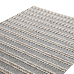 Villa Stripe Indoor Outdoor Handwoven Grey Rug -Daals KI VILLA RUG detail1