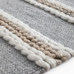 Villa Stripe Indoor Outdoor Handwoven Grey Rug -Daals KI VILLA RUG detail2