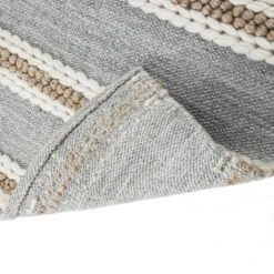 Villa Stripe Indoor Outdoor Handwoven Grey Rug -Daals KI VILLA RUG detail4