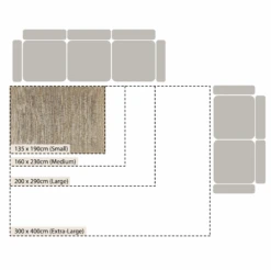 Cambria Wool And Jute Handwoven Patterned Rectangular Rug -Daals KI WJUTE RUG CHART