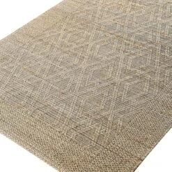 Cambria Wool And Jute Handwoven Patterned Rectangular Rug -Daals KI WJUTE RUG detail1
