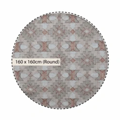 Yasmin Kilim Pink Handwoven Wool & Jute Round Rug -Daals KI YASMIN RUG KILIM ROUND CHART