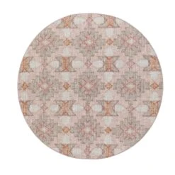 Yasmin Kilim Pink Handwoven Wool & Jute Round Rug