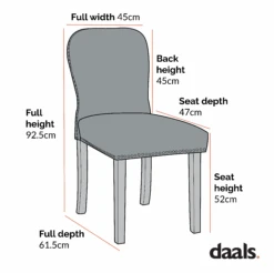 Stanway Set Of 2 Champagne Velvet Dining Chairs 14 Stanway Set Of 2 Champagne Velvet Dining Chairs -Daals LW DCH 043 2P CHART 1