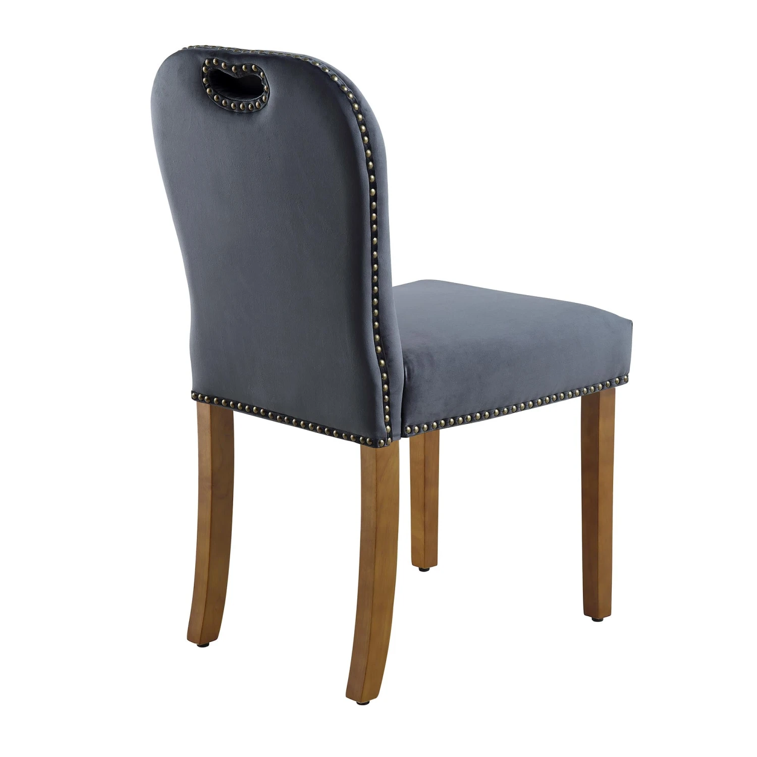 Stanway Set Of 2 Grey Velvet Dining Chairs 7 Stanway Set Of 2 Grey Velvet Dining Chairs - Image 7