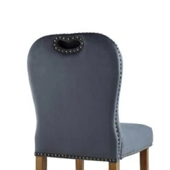 Stanway Set Of 2 Grey Velvet Dining Chairs 19 Stanway Set Of 2 Grey Velvet Dining Chairs -Daals LW DCH 043 DARKGREYVEL 2P detail2