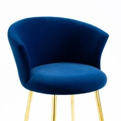 Kylie Set Of 2 Blue Velvet Bar Stools -Daals MB222BLUEVEL P detail1