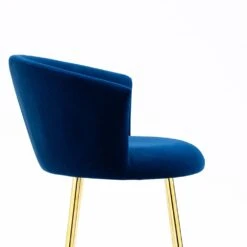 Kylie Set Of 2 Blue Velvet Bar Stools -Daals MB222BLUEVEL P detail2