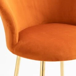 Kylie Set Of 2 Orange Velvet Bar Stools -Daals MB222ORANGEVEL P detail2