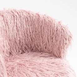 Kylie Set Of 2 Pink Plush Shaggy Faux Fur Bar Stools -Daals MB222PINKPLUSH P scene2