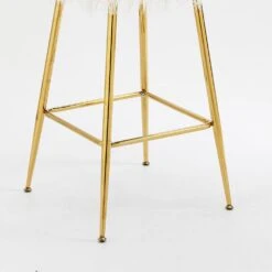 Kylie Set Of 2 White Plush Shaggy Faux Fur Bar Stools -Daals MB222WHITEPLUSH P scene3