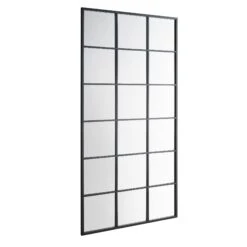 Chardwell Full Length Industrial Metal Window Mirror 180 X 100 Cm, Black -Daals MIRR 005 BLACK WB2