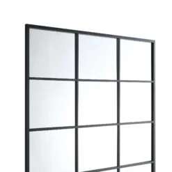 Chardwell Full Length Industrial Metal Window Mirror 180 X 100 Cm, Black -Daals MIRR 005 BLACK detail1