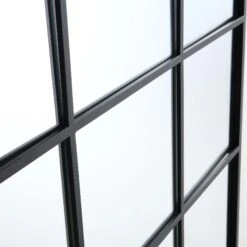 Chardwell Full Length Industrial Metal Window Mirror 180 X 100 Cm, Black -Daals MIRR 005 BLACK detail2