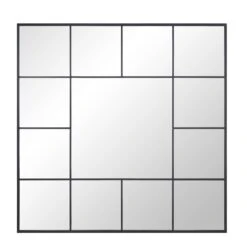 Herbert Industrial Metal Window Mirror 120 X 120 Cm, Black -Daals MIRR 017 BLACK WB1