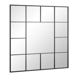 Herbert Industrial Metal Window Mirror 120 X 120 Cm, Black -Daals MIRR 017 BLACK WB2