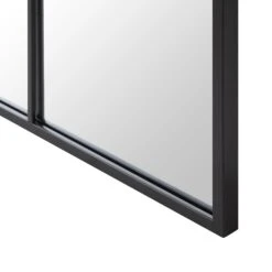 Herbert Industrial Metal Window Mirror 120 X 120 Cm, Black -Daals MIRR 017 BLACK detail2