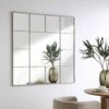 Herbert Industrial Metal Window Mirror 120 X 120 Cm, Antique Silver Effect