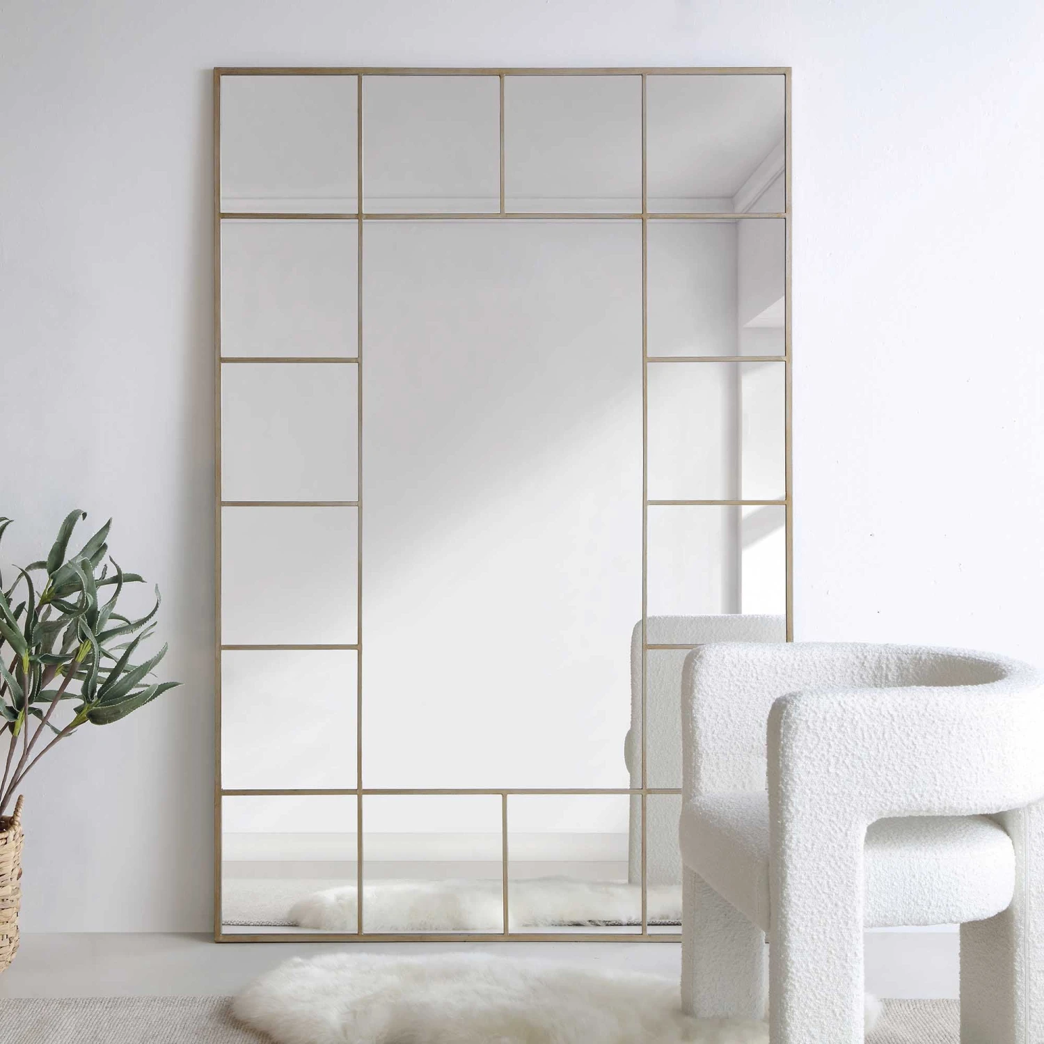 Herbert Full Length Metal Frame Window Mirror 180 X 120 Cm, Antique Silver Effect 2 Herbert Full Length Metal Frame Window Mirror 180 X 120 Cm, Antique Silver Effect - Image 2