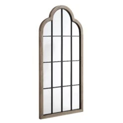 Southam Arched Full Length Wooden Frame Window Mirror 160 X 76 Cm -Daals MIRR 028 WOOD WB1