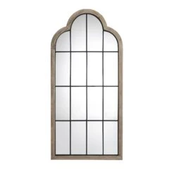 Southam Arched Full Length Wooden Frame Window Mirror 160 X 76 Cm -Daals MIRR 028 WOOD WB2