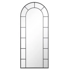 Beaumont Arched Full Length Metal Frame Mirror 178 X 76 Cm, Black -Daals MIRR 029 BLACK WB1