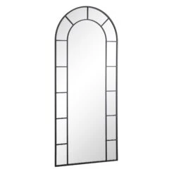 Beaumont Arched Full Length Metal Frame Mirror 178 X 76 Cm, Black -Daals MIRR 029 BLACK WB2