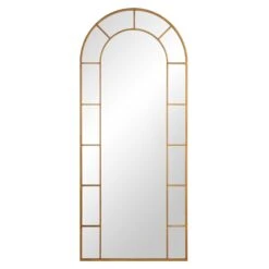 Beaumont Arched Full Length Metal Frame Mirror 178 X 76 Cm, Antique Gold Effect -Daals MIRR 029 GOLD WB1