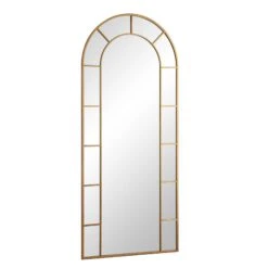 Beaumont Arched Full Length Metal Frame Mirror 178 X 76 Cm, Antique Gold Effect -Daals MIRR 029 GOLD WB2