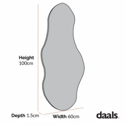 Bala Irregular Shaped Frameless Pond Mirror 100 X 60 Cm -Daals MIRR 030 CHART