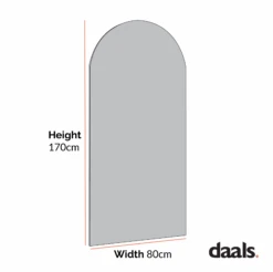Concord Arched Frameless Full Length Mirror 170 X 80 Cm 12 Concord Arched Frameless Full Length Mirror 170 X 80 Cm -Daals MIRR 036 CHART