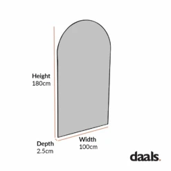 Bibury Antiqued Full Length Mirror Arched 180 X 100 Cm -Daals MIRR 043 CHART