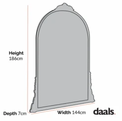 Mirabel Full Length Mirror 186 X 144 Cm, Antique Gold Effect -Daals MIRR 046 CHART