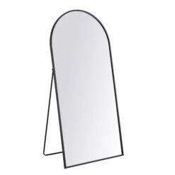 Dina Freestanding Arched Full Length Metal Frame Mirror 160 X 76 Cm, Black -Daals MIRR 049 BLACK WB1