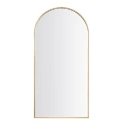 Dina Freestanding Arched Full Length Metal Frame Mirror 160 X 76 Cm, Gold Effect -Daals MIRR 049 GOLD WB2
