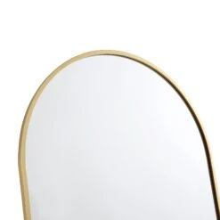 Dina Freestanding Arched Full Length Metal Frame Mirror 160 X 76 Cm, Gold Effect -Daals MIRR 049 GOLD detail1