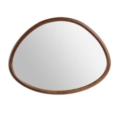 Edo Irregular Pebble Wall Wooden Mirror 100 X 76 Cm, Walnut 10 Edo Irregular Pebble Wall Wooden Mirror 100 X 76 Cm, Walnut -Daals MIRR 063 WALNUT WB2