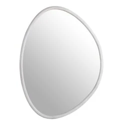 Edo Irregular Pebble Large Wooden Mirror 160 X 120 Cm, Washed White -Daals MIRR 073 WHITE WB1