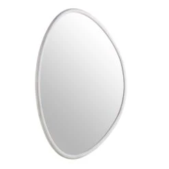Edo Irregular Pebble Large Wooden Mirror 160 X 120 Cm, Washed White -Daals MIRR 073 WHITE WB2