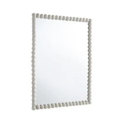 Luna Rectangular Bobbin Wall Mirror 80 X 60 Cm, Washed White -Daals MIRR 089 WASHWHITE WB2