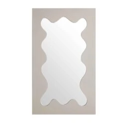 Destin Wave Mirror 100 X 60 Cm, Taupe Gloss -Daals MIRR 100 TAUPE GLOSS WB1