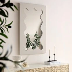 Destin Wave Mirror 100 X 60 Cm, Taupe Gloss