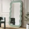 Venus Full Length Wave Mirror 180 X 100 Cm, Sage Green