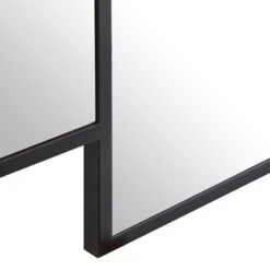 Sonia Black Metal Frame Art Deco Square Wall Mirror 90 X 90 Cm -Daals MIRR 176 BLACK detail1