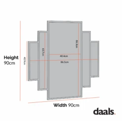 Sonia Black Metal Frame Art Deco Square Wall Mirror 90 X 90 Cm -Daals MIRR 176 CHART
