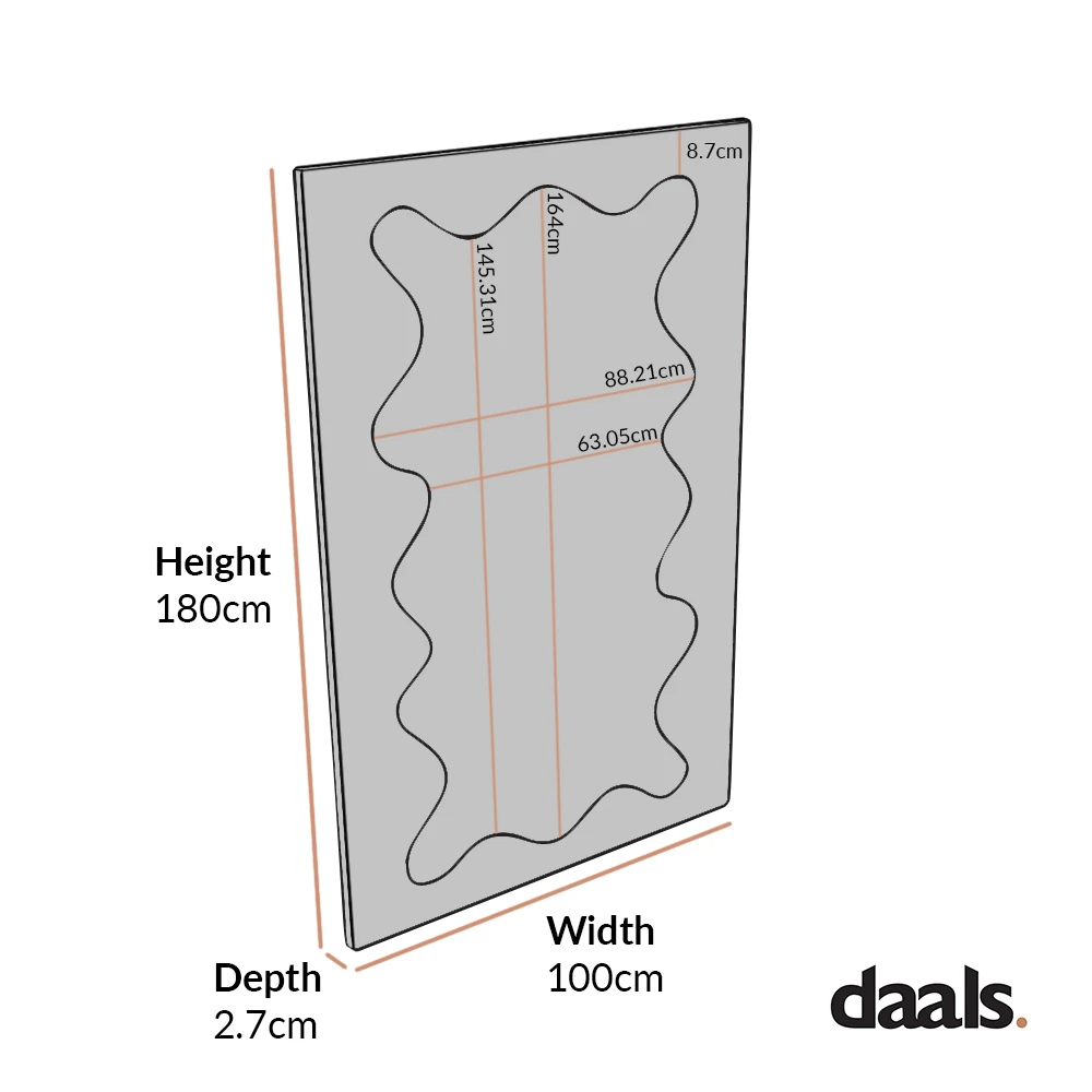 Destin Wave Mirror 180 X 100 Cm, White Matte 7 Destin Wave Mirror 180 X 100 Cm, White Matte - Image 7