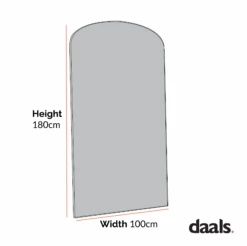 Emmy Extra-Large Black Arch Floor Mirror 180 X 100 Cm -Daals MIRR 278 CHART