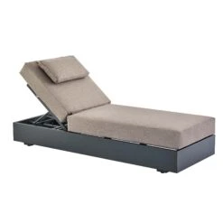 Jardin Aluminium Outdoor Sun Lounger, Granite -Daals OD ALU1 GRANITE SUNLG WB1