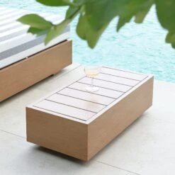 Jardin Aluminium Outdoor Side Table, Natural